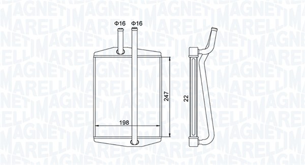 MAGNETI MARELLI 350218413000 Scambiatore calore, Riscaldamento abitacolo