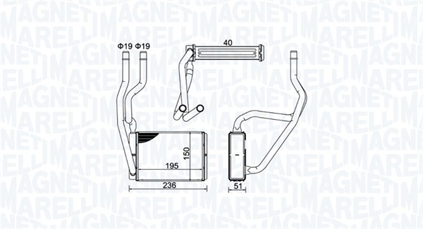 MAGNETI MARELLI 350218421000 Scambiatore calore, Riscaldamento abitacolo-Scambiatore calore, Riscaldamento abitacolo-Ricambi Euro