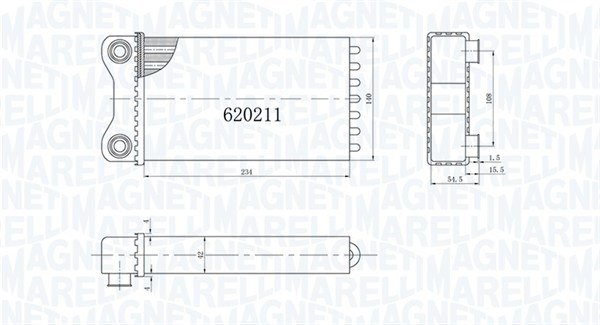 MAGNETI MARELLI 350218424000 Scambiatore calore, Riscaldamento abitacolo-Scambiatore calore, Riscaldamento abitacolo-Ricambi Euro