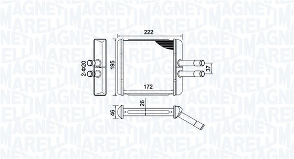 MAGNETI MARELLI 350218429000 Scambiatore calore, Riscaldamento abitacolo-Scambiatore calore, Riscaldamento abitacolo-Ricambi Euro