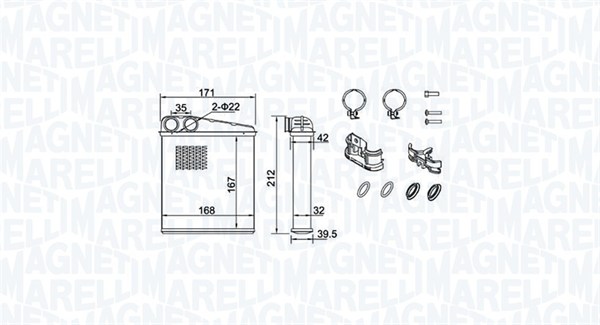 MAGNETI MARELLI 350218440000 Scambiatore calore, Riscaldamento abitacolo