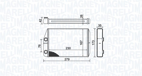 MAGNETI MARELLI 350218443000 Scambiatore calore, Riscaldamento abitacolo