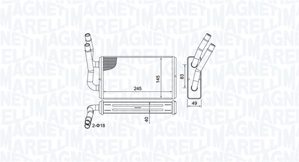 MAGNETI MARELLI 350218450000 Scambiatore calore, Riscaldamento abitacolo-Scambiatore calore, Riscaldamento abitacolo-Ricambi Euro