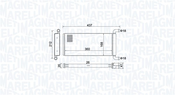 MAGNETI MARELLI 350218451000 Scambiatore calore, Riscaldamento abitacolo