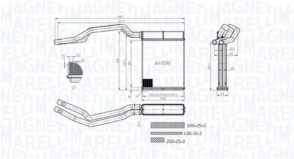 MAGNETI MARELLI 350218453000 Scambiatore calore, Riscaldamento abitacolo