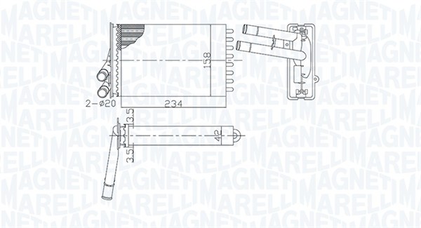 MAGNETI MARELLI 350218462000 Scambiatore calore, Riscaldamento abitacolo-Scambiatore calore, Riscaldamento abitacolo-Ricambi Euro