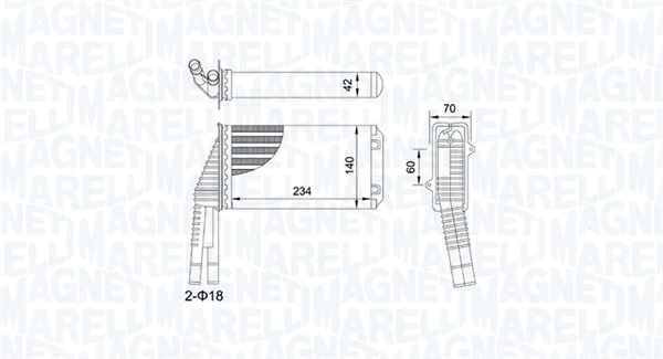 MAGNETI MARELLI 350218467000 Scambiatore calore, Riscaldamento abitacolo