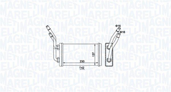 MAGNETI MARELLI 350218468000 Scambiatore calore, Riscaldamento abitacolo-Scambiatore calore, Riscaldamento abitacolo-Ricambi Euro