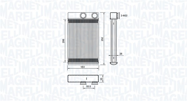 MAGNETI MARELLI 350218478000 Scambiatore calore, Riscaldamento abitacolo