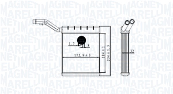 MAGNETI MARELLI 350218480000 Scambiatore calore, Riscaldamento abitacolo-Scambiatore calore, Riscaldamento abitacolo-Ricambi Euro