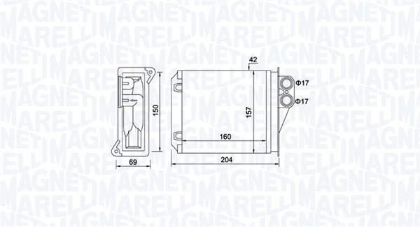 MAGNETI MARELLI 350218481000 Scambiatore calore, Riscaldamento abitacolo