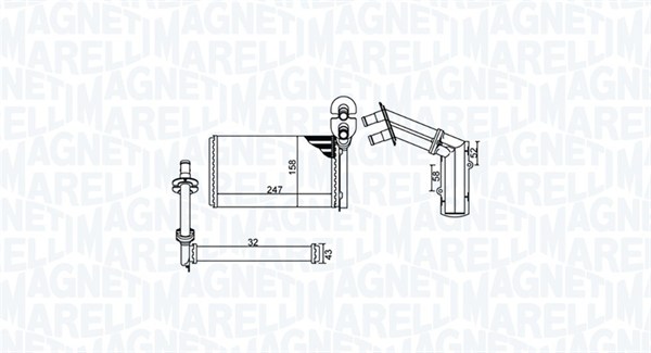 MAGNETI MARELLI 350218484000 Scambiatore calore, Riscaldamento abitacolo-Scambiatore calore, Riscaldamento abitacolo-Ricambi Euro