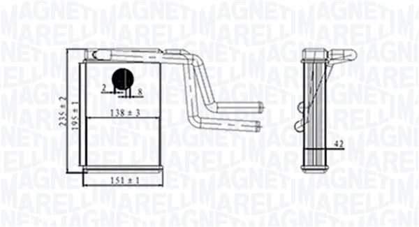 MAGNETI MARELLI 350218487000 Scambiatore calore, Riscaldamento abitacolo-Scambiatore calore, Riscaldamento abitacolo-Ricambi Euro