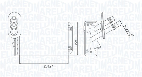 MAGNETI MARELLI 350218492000 Scambiatore calore, Riscaldamento abitacolo-Scambiatore calore, Riscaldamento abitacolo-Ricambi Euro