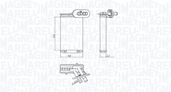 MAGNETI MARELLI 350218494000 Scambiatore calore, Riscaldamento abitacolo