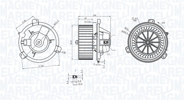 MAGNETI MARELLI 069412313010 Ventilatore abitacolo-Ventilatore abitacolo-Ricambi Euro