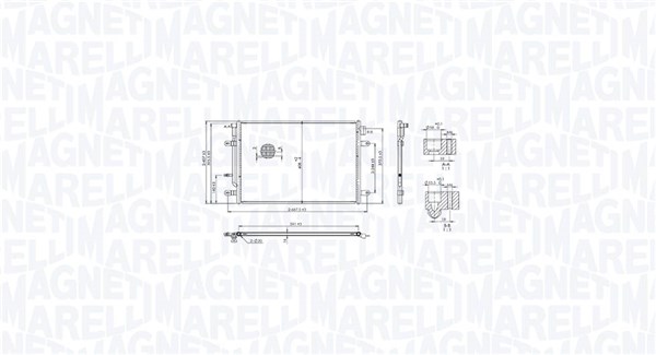 MAGNETI MARELLI 350203103400 Συμπυκνωτής, σύστ. κλιματισμού for AUDI SEAT