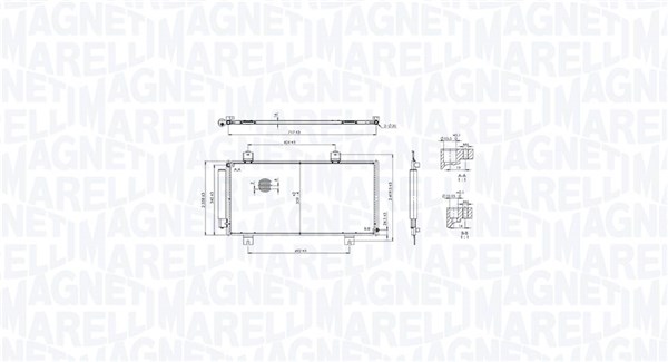 MAGNETI MARELLI 350203104100 Condenser, air conditioning for HONDA