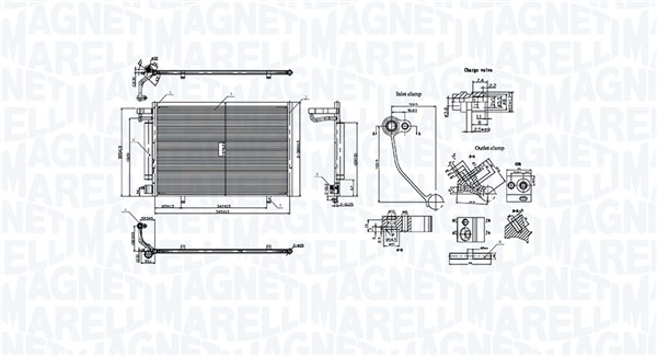 MAGNETI MARELLI 350203106400 Condenser, air conditioning for FORD