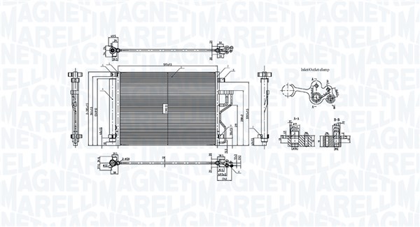 MAGNETI MARELLI 350203106700 Condenser, air conditioning for HYUNDAI KIA