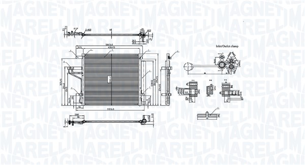 MAGNETI MARELLI 350203107300 Συμπυκνωτής, σύστ. κλιματισμού for HYUNDAI KIA