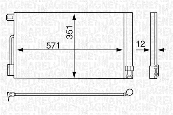 MAGNETI MARELLI 350203611000 Condensatore, Climatizzatore