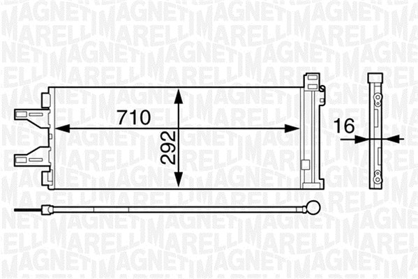 MAGNETI MARELLI 350203623000 Condensatore, Climatizzatore