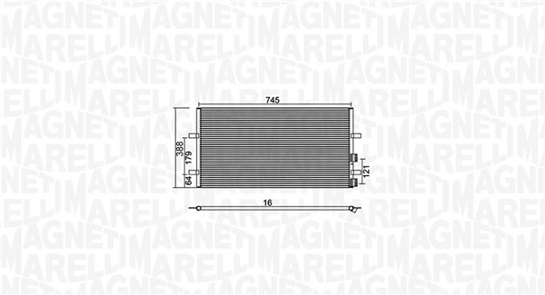 MAGNETI MARELLI 350203740000 Condenser, air conditioning for FORD