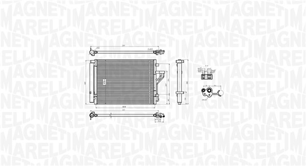 MAGNETI MARELLI 350203778000 Συμπυκνωτής, σύστ. κλιματισμού for HYUNDAI KIA