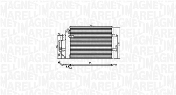 MAGNETI MARELLI 350203785000 Condenser, air conditioning for MERCEDES-BENZ