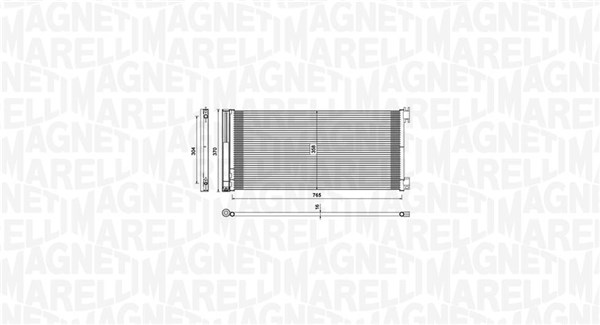 MAGNETI MARELLI 350203808000 Condenser, air conditioning for FIAT OPEL RENAULT VAUXHALL