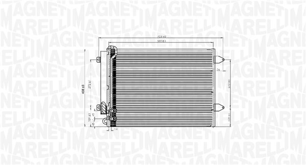 MAGNETI MARELLI 350203919000 Condenser, air conditioning for VW