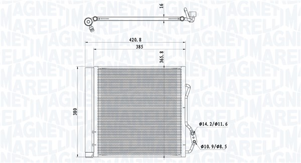 MAGNETI MARELLI 350203921000 Condenser, air conditioning for SMART