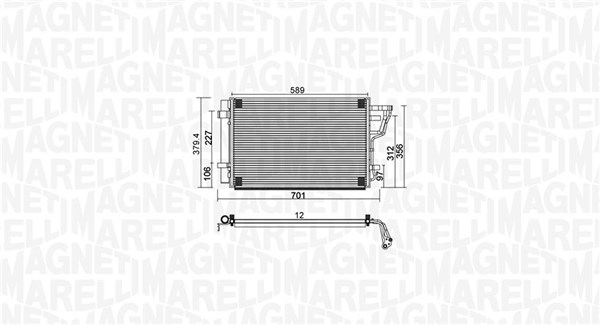 MAGNETI MARELLI 350203951000 Condenser, air conditioning for HYUNDAI KIA