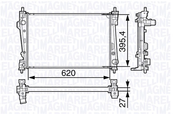 MAGNETI MARELLI 350213131200 Radiatore, Raffreddamento motore-Radiatore, Raffreddamento motore-Ricambi Euro