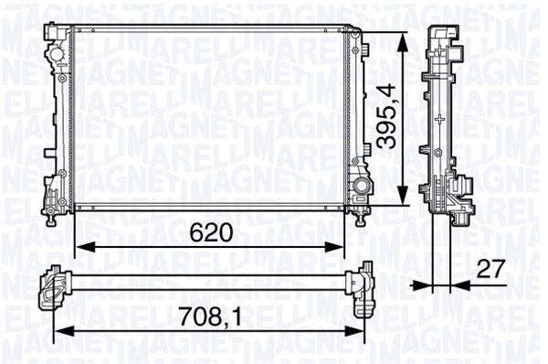 MAGNETI MARELLI 350213131700 Radiatore, Raffreddamento motore