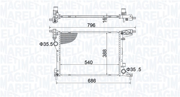 MAGNETI MARELLI 350213203700 hűtő, motorhűtés FIAT