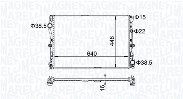 MAGNETI MARELLI 350213205400 hűtő, motorhűtés MERCEDES-BENZ