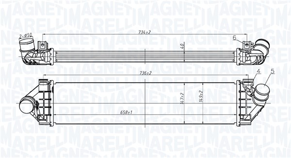 MAGNETI MARELLI 351319206200 Ψυγείο αέρα υπερπλήρωσης for FORD