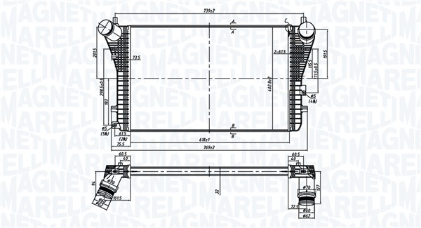 MAGNETI MARELLI 351319206210 Ψυγείο αέρα υπερπλήρωσης for SEAT VW