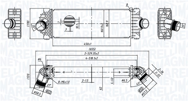 MAGNETI MARELLI 351319206230 Ψυγείο αέρα υπερπλήρωσης for FORD