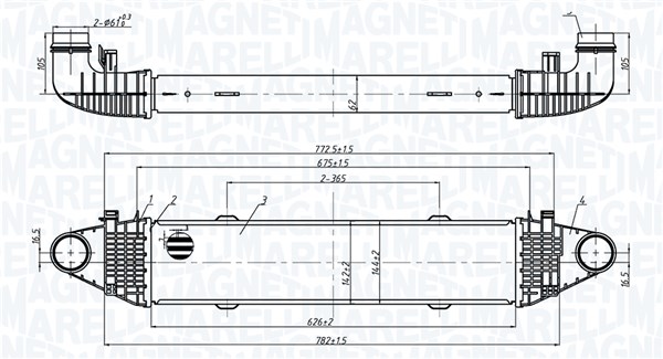 MAGNETI MARELLI 351319206250 Ψυγείο αέρα υπερπλήρωσης for MERCEDES-BENZ