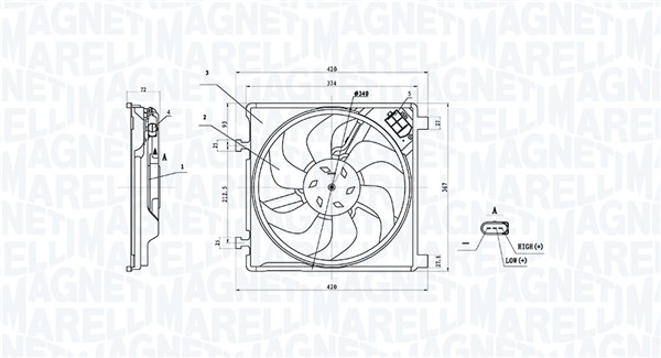 MAGNETI MARELLI 069422896010 Fan, engine cooling