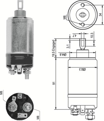 MAGNETI MARELLI 940113050088 Elettromagnete, Motore d'avviamento