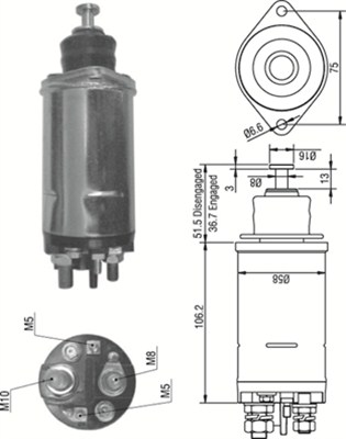 MAGNETI MARELLI 940113050303 Elettromagnete, Motore d'avviamento